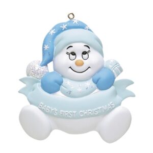 Personalised - Baby's First Christmas Blue Tree Hanger