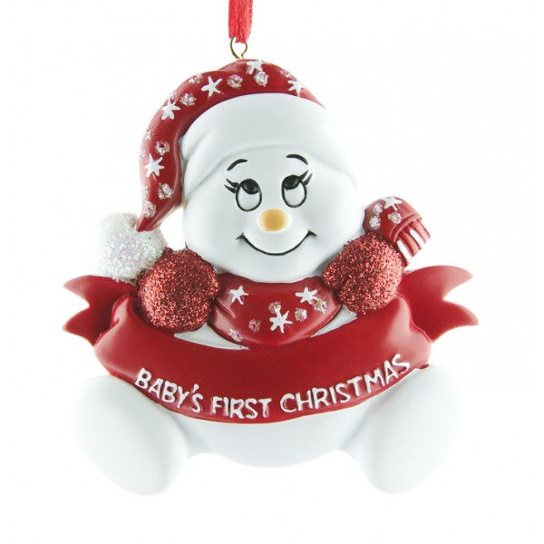 Personalised - Baby's First Christmas Red Tree Hanger