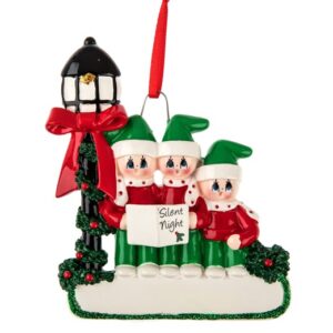 Personalised - Family of 3 Carolers Tree Hanger
