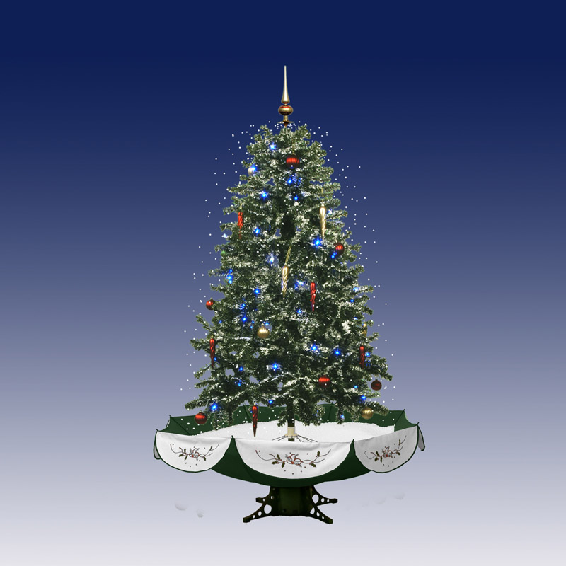 Snowing Christmas Tree - Green Skirt (4ft, 6 inch/140cm)