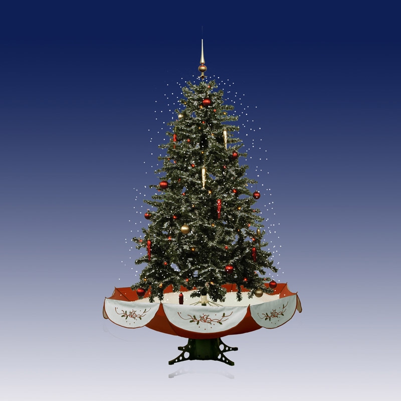 Snowing Christmas Tree - Red Skirt (4ft, 6 inch/140cm)