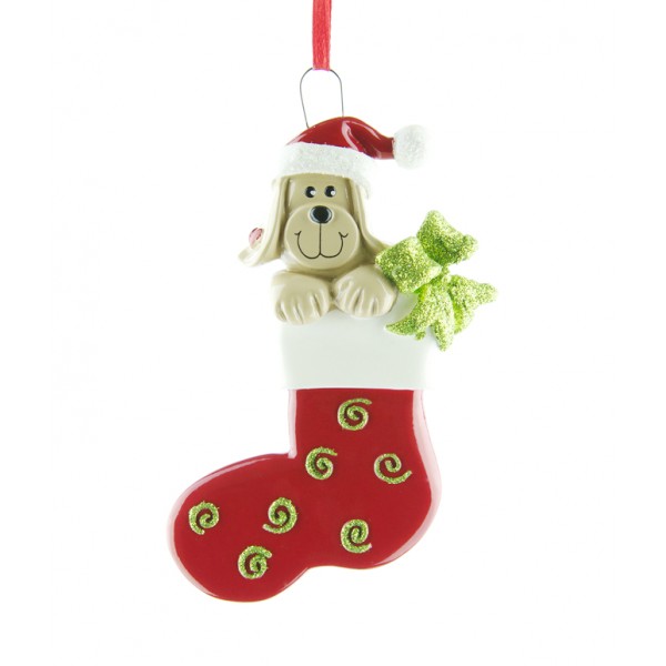 Personalised - Puppy in Stocking Tree Hanger
