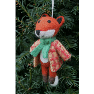 Mr Fox Felted Christmas Tree Hanger