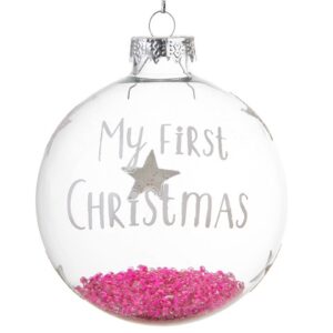 My 1st Christmas Glass Bauble with Beads