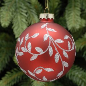 Swirling Garland Design Glass Bauble