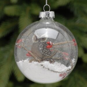 Snowy Owl Glass Bauble