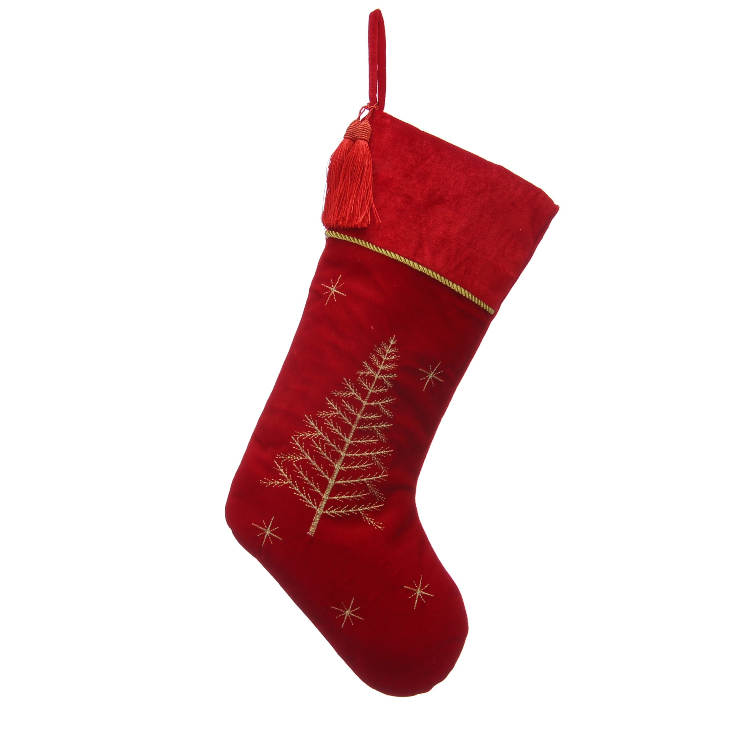 Christmas Tree Design Velvet Stocking