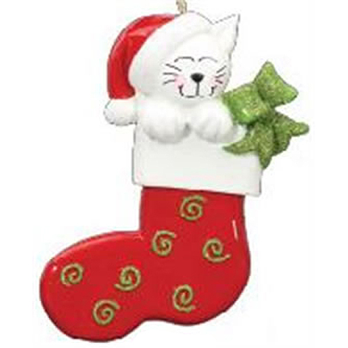 Personalised - Cat in a Stocking Tree Hanger