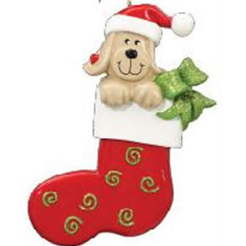 Personalised - Dog in a Stocking Tree Hanger