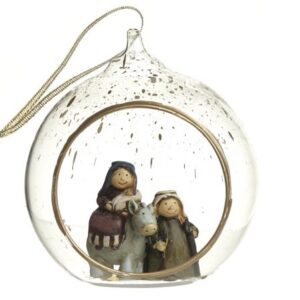 Open Glass Nativity Bauble