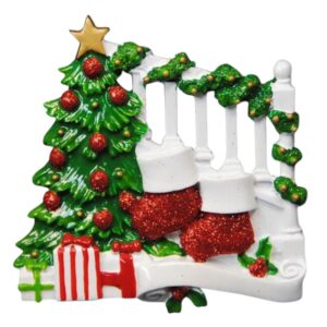 Personalised - 2 Staircase Stockings Tree Hanger