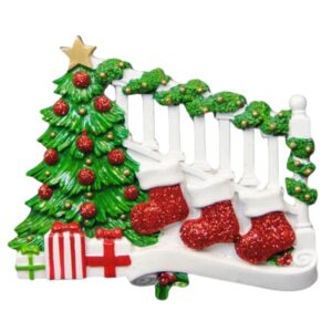 Personalised - 3 Staircase Stockings Tree Hanger