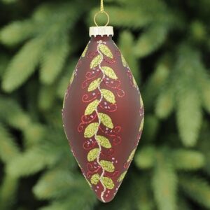 Leaf Garland Finial Glass Bauble