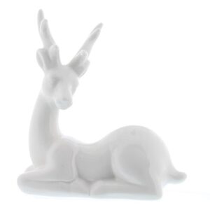Sitting White Porcelain Reindeer Ornament
