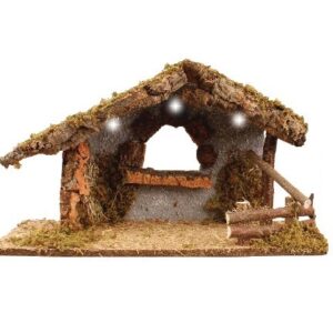 Wooden Stable with LED Lights