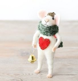 Felted Christmas Mouse with Scarf