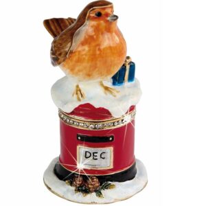 Robin on Post Box Trinket Box