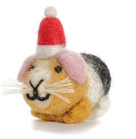 Mini Felted Festive Guinea Pig Tree Hanger