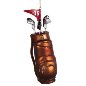 Golf Bag & Clubs Glass Bauble