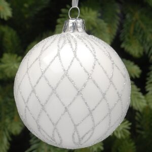 Glitter Diamond Design Glass Bauble