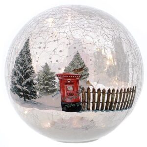 LED Crackle Glaze Christmas Lamp - Pillar Box