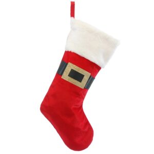 Santa's Belt Stocking with White Fur Cuff