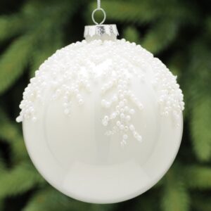 Pearl Design White Glass Bauble