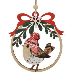 Pom Pom Hat Wooden Robin Tree Hanger