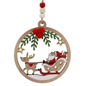 Santa's Sleigh Ride Wooden Tree Hanger