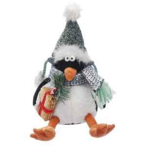 Plush Fluffy Penguin with Scarf