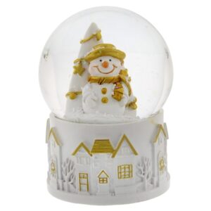 Snowman & Christmas Village Snow Globe