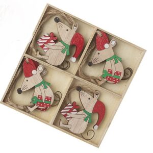 8 Pack of Wooden Mice Tree Hangers