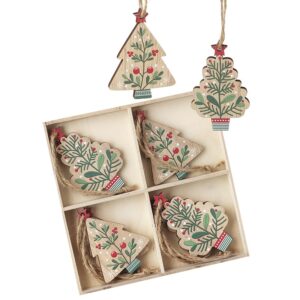 Set of 8 Wooden Christmas Trees