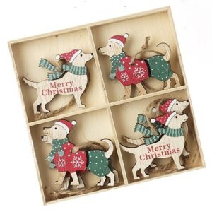 8 Wooden Dog Tree Hangers