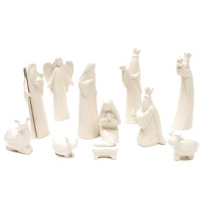 White Dolomite Nativity Set